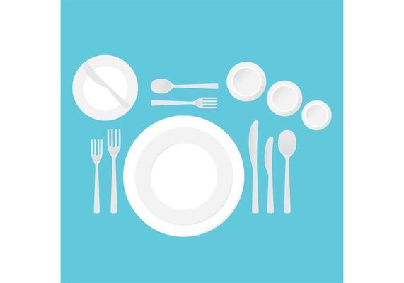 Dinner Table Setting Vector 