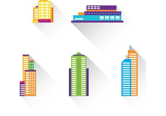 Long Shadow Building Vectors