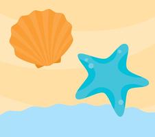 Sea Shell Vector on the Sand 