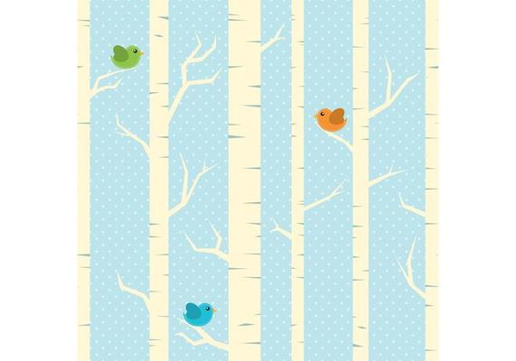Winter Trees Vector Background