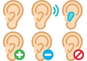 Human Ear Vector Icons 