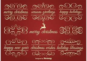 Vector Holiday Ornament Text Frames