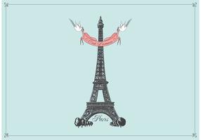 Hand Drawn Eiffel Tower Vector Background