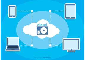 Cloud Computing Vector de fondo