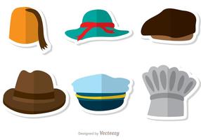 Pack de vectores de colores de los sombreros 2