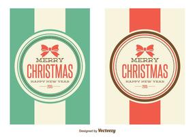 Retro Style Christmas Cards vector