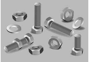 Nuts and Bolts Vector Set