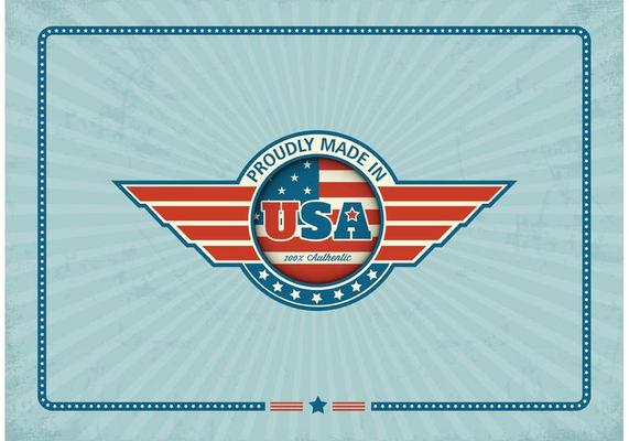 Free Made In USA Retro Vector Label
