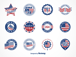 Set of Made In USA Labels vector