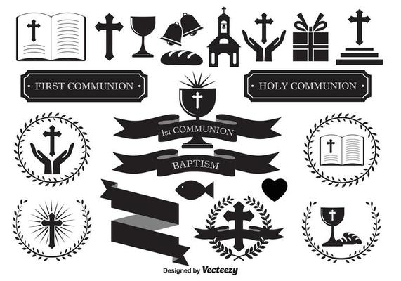 Black and White Pouring Pitcher Baptism Clipart