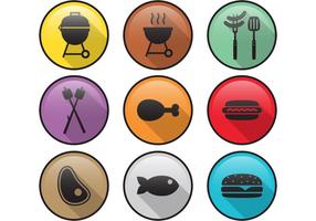 Flat Camp Food Vector Icons