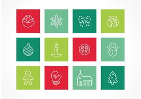 Free Vector Christmas Outlined Icons
