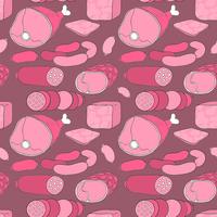 Vector Ham Seamless Pattern 