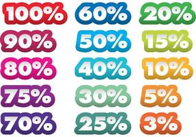 Percent Vector Stickers 