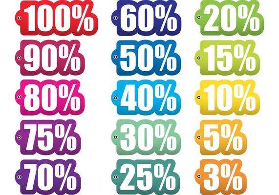 Percent Off Tag Vectors 