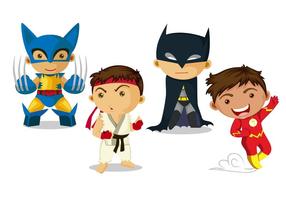 Super Hero Kid Vectors