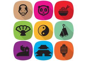 Flat Chinese Vector Icons