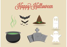 Conjunto de elementos vectoriales de Halloween gratis vector