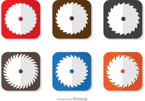 Square Icon Of Circular Saw Blade Vector Pack