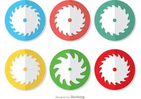 Circle Icon Of Circular Saw Blade Vector Pack