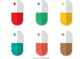 Vertical White Pills Vector Pack 