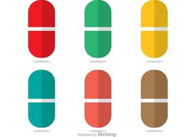 Flat Pills Vector Pack 