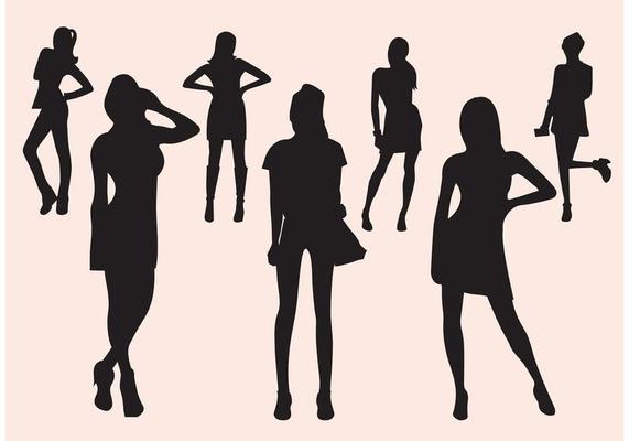 Free Vector Girl Silhouette Set