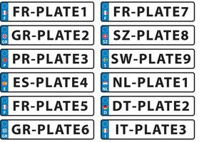European License Plate Vectors 