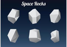 Rocas espaciales poligonales vector