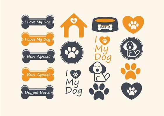 Cute Dog Vector Elements