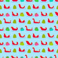 Colorful Santa's Sleigh Vector Seamless Pattern