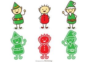 Santas Elves Paquete de Navidad vector