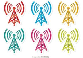 Colorful Cell Tower Vector Pack