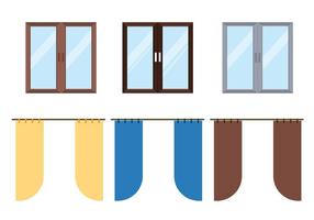 Window Curtain Vector Set