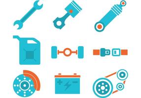 Colorful Piston Engine Icons vector