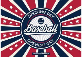 béisbol apertura día póster antecedentes vector