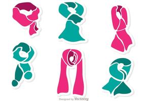 Set Of Neck Scarf Vector Pack 1