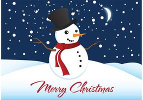 Vector Christmas Background with Snowman