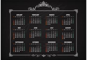 Free Vector Retro Calendar 2015 On Blackboard