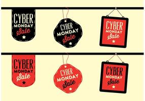 Cyber monday labels vector