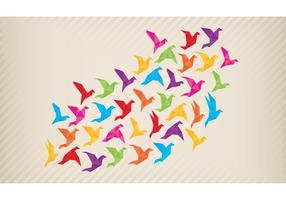 Origami Flock Of Birds Vector 