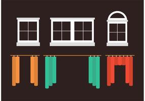 Windows and Curtains vector