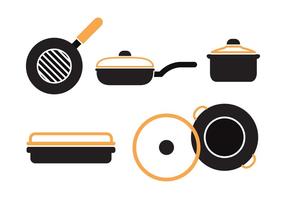 Pan with Handle Vector Set