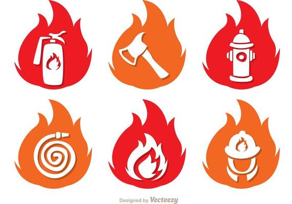 Flame Icons Fireman Vector Pack