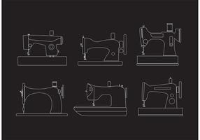 Outlined Vintage Sewing Machine Vectors