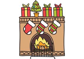 Christmas Fireplace Vector