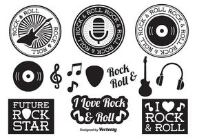 Elementos del rock and roll vector