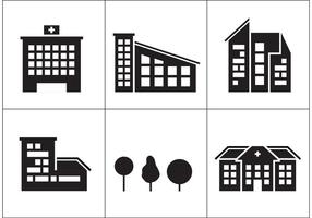 Hospital Building Icons vector