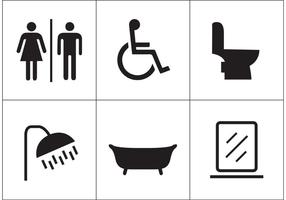 Iconos del vector del cuarto de baño