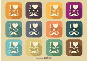 Hipster Style Icons vector